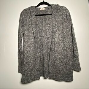 Hollister Heathered Gray Y2k styling Open Cardigan front pockets Effortless L
